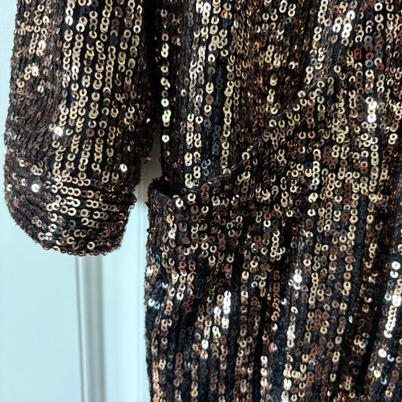 BB Dakota Dulcinea Sequin Duster Jacket - Black and Rose Gold - SMALL - NWT - Picture 7 of 12